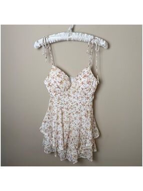 NWT Altar'd State Zinda Floral Ruffle Romper Womens Small Coquette Cottage NEW